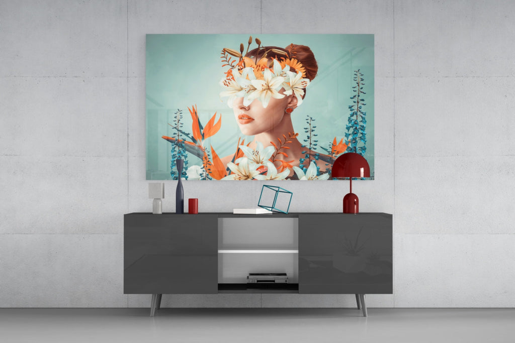 Woman Abstract Art Glass Wall Art