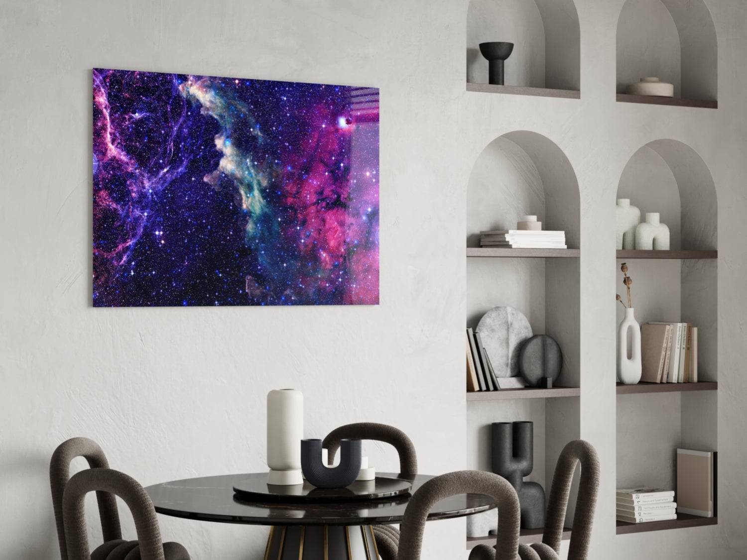 Space Purple Glass Wall Art